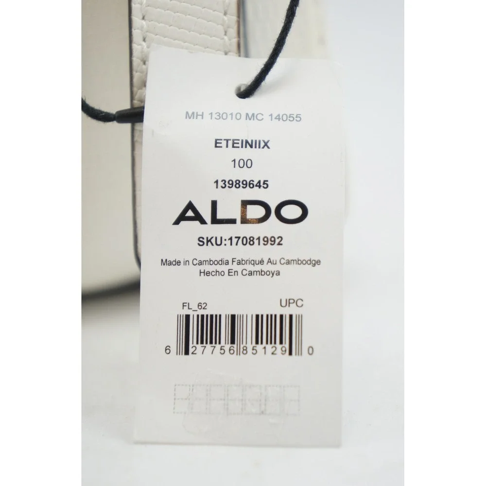 Aldo Eteiniix White‎ Textured Shoulder Bag Gold Clasp Top Handle